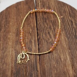 B203 elephant‎ crystal lace bracelet